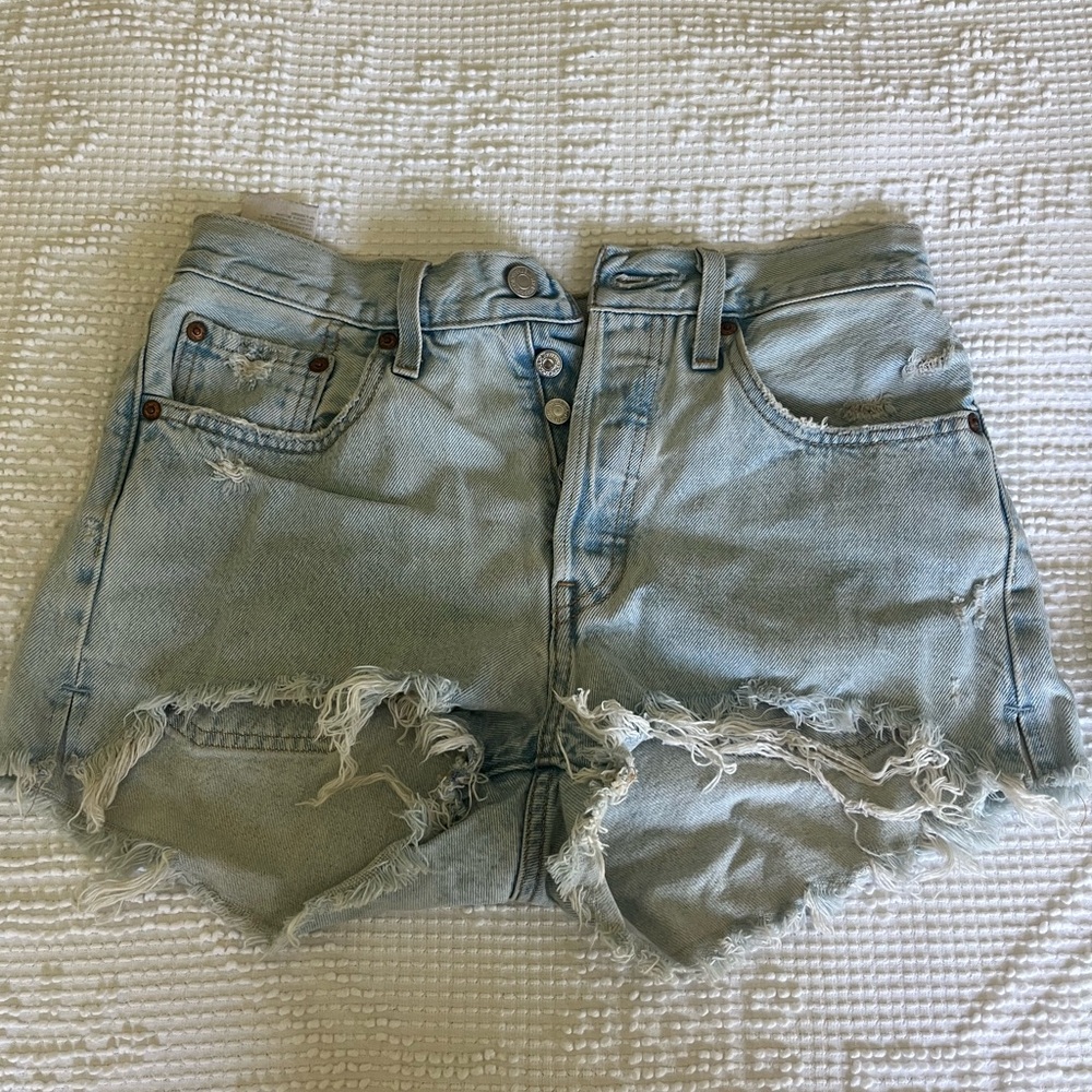 Levi's Blue Jean Shorts Distressed Cut-Off Style